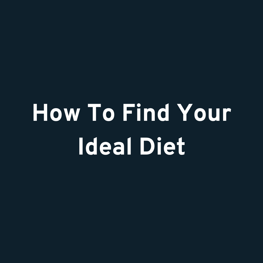 How To Find Your Ideal Diet